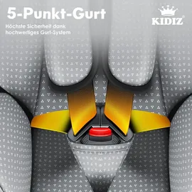 Kidiz Autokindersitz schwarz/grau