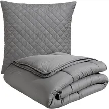 OTTO home Microfaserbettdecke + Microfaserkissen OTTO HOME "Clarra Spar Set, Decke + Kissen 135x200, 155x200 cm & weitere Größen", grau, B/L: 135cm x 200cm Anzahl Teile 1, B/L: 80cm x 80cm Anzahl Teile 1, Bezug: Kunstfaser Füllung: Kunstfaser, 4-Jahreszeiten, 