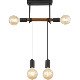 GLOBO Hängeleuchte 4-flg. 39 cm Holz Metall schwarz braun
