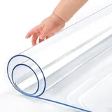 ZRFYDN Klar Tischdecke 1mm - Tischschutz mit Schräger Kante, Durchsichtige Tischdecke Abwaschbar, Glasklar Folie Geruchsneutral, Verschiedene Größen, Nach Maß, (40x70cm)