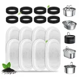 BlingBin Ersatzfilter Katzenbrunnen Filter, 16 Stück Ersatzfilter Für Trinkbrunnen Katzen, Zubehör für 108 Unzen/3,2 l und 67 Unzen/2L Edelstahlkatze Trinkheizung, für 3.2L/2L Katzen und Hunde Edelstahl Trinkbrunnen weiß