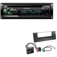 Pioneer DEH-S410DAB 1-DIN CD Digital Autoradio AUX-In USB DAB+ Spotify mit Einbauset für BMW 5er ab 2000 schwarz