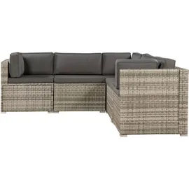 Juskys Nassau Lounge-Set beige-grau/dunkelgrau