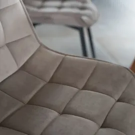 Home Deluxe Polsterstuhl Esszimmer IKALO - 8er Set - Samt Hellbraun