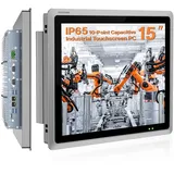 NORQIN 15-Zoll Lüftungsloser Industrie-Embedded-Panel-PC,10-Punkt-Kapazitiver Touchscreen,Industrie-Touchscreen-Panel-Computer,IP65-All-in-One-Computer,Windows 10 Pro,Kiosk(i7-7500U,16G RAM 512G SSD)