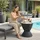 casa.pro Atessa Gartentisch 58 x 49 x 58 cm Rattanoptik Schwarz