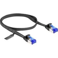 DeLock 80174 RJ45 Netzwerkkabel, Patchkabel CAT 6a U/FTP 0.50 m Schwarz