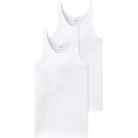 SCHIESSER Unterhemd 2er Pack Essentials Herren Weiß
