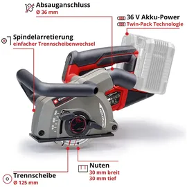 Einhell Professional Akku-Mauernutfräse TP-MA 36/30 Li BL - Solo inkl. Aufbewahrungstasche Power X-Change