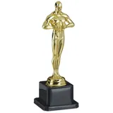 Relaxdays Siegerfigur Gold,Schwarz