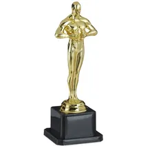 Relaxdays Siegerfigur Gold,Schwarz