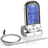 Retoo Grillthermometer Digitales Thermometer Kabellos, Bratenthermometer, Fleischthermometer Ofenthermometer für Grill, Backen, Braten, BBQ, Temperaturbereich bis 250°C, Ofensonde 1M