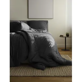 BIERBAUM Bettwäsche 4135, Jersey, Melange Uni, Designed in Germany, anthrazit, 10, 135x200 % 80x80 cm