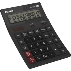 Canon AS-1200 Wirtschaftlicher Rechner 12 Stellen Solarpanel, LCD-Display