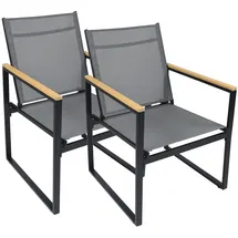 VCM Gartenstuhl Volasi 2-tlg. Gartenstuhl 54 x 65 x 83 cm anthrazit 2 St.