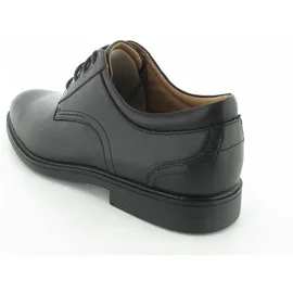 CLARKS Un Aldric Lace Derbys, Schwarzes Leder, 43 EU Weit