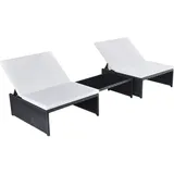 vidaXL Sonnenliegen Set 3-tlg. schwarz