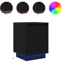 vidaXL Nachtschrank mit LED-Leuchten 38 x 34 x 50 cm Schwarz