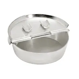 Edzard Aschenbecher Ashburn (Ø 9,5 cm) mit Deckel, schwerversilbert, 2 Ablagemulden