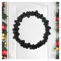 vidaXL Weihnachtskugelgirlande Schwarz 186 cm Polystyrol
