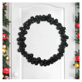 vidaXL Weihnachtskugelgirlande Schwarz 186 cm Polystyrol