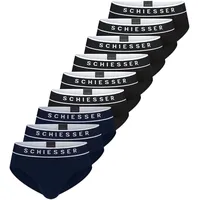 SCHIESSER Slip unifarben blau/schwarz M 9er Pack