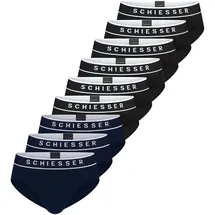 SCHIESSER Slip unifarben blau/schwarz M 9er Pack