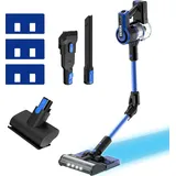 TESLA Electronics TESLA PureStar E70 Aqua Pro flexibler Akku-Staubsauger, 3in1 Staubsauger + Mopp, austauschbarer Akku, HEPA13, blau/schwarz
