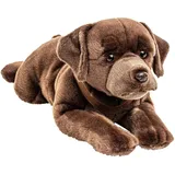 Uni-Toys - Labrador braun, liegend (mit Geschirr) - 60 cm (Länge) - Plüsch-Hund, Haustier - Plüschtier, Kuscheltier