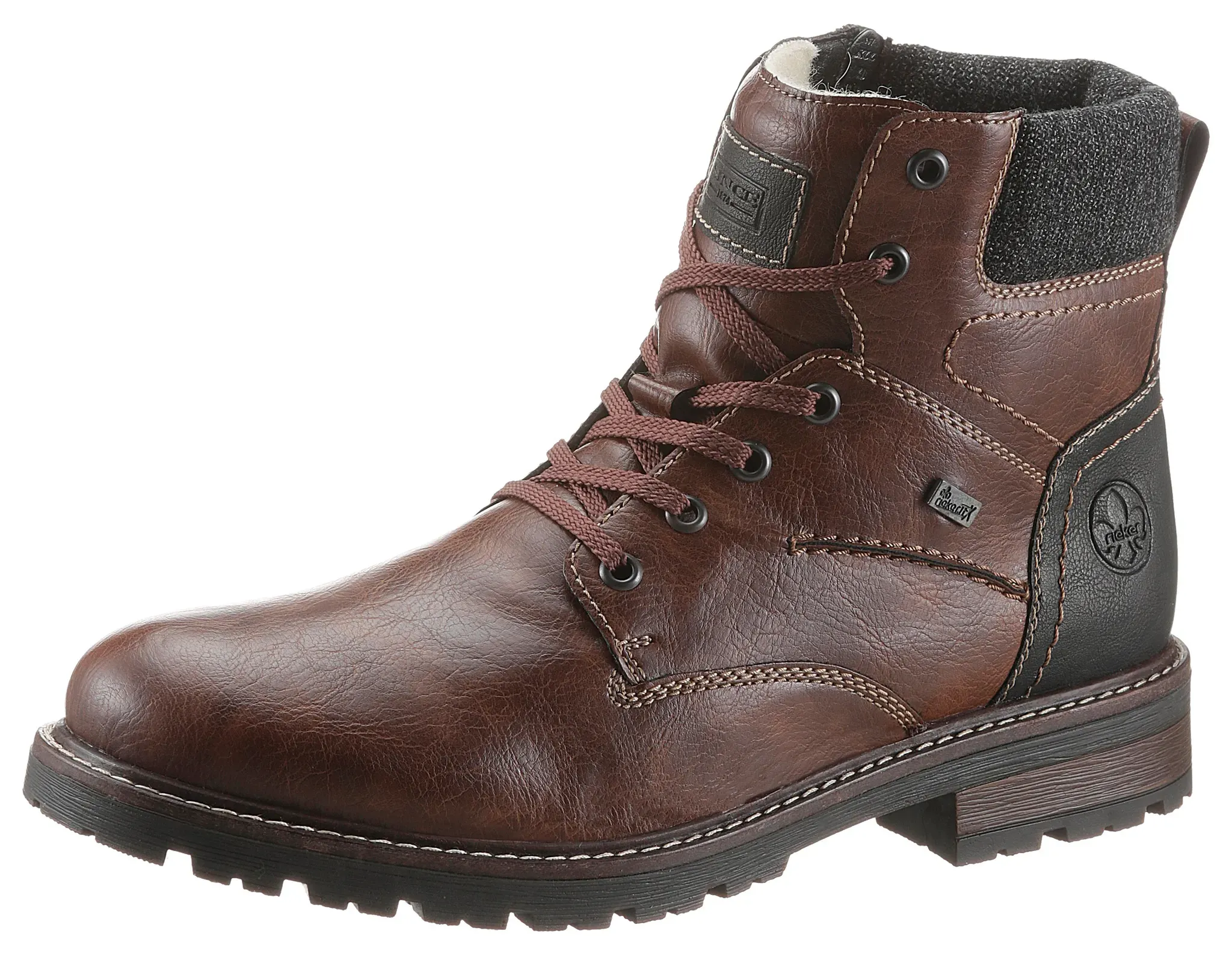 Winterstiefelette RIEKER Gr. 41, braun (dunkelbraun) Herren Schuhe mit Schaftpolsterung