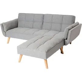 Mendler Schlafsofa Stoff 2-Sitzer Hellgrau