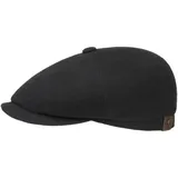 Stetson Hatteras Schirmmütze Damen Herren Flat Cap mit Wolle Kaschmir Herbst Winter Flanelfutter schwarz 56 cm - 56
