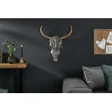 Riess Ambiente Invicta Interior Stylishe Wanddekoration Exotic Bull 57cm Silber Mangoholz Stierkopf