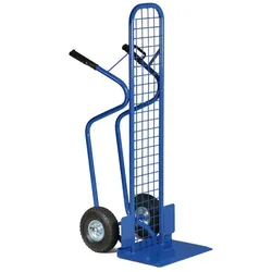 Stahl-Sackkarre mit Gitter, Tragfähigkeit 250 kg, Vollgummiräder