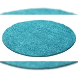 KADIMA DESIGN Teppich Hochflor Unifarben Blau Ø 120 cm