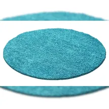 KADIMA DESIGN Teppich Hochflor Unifarben Blau Ø 120 cm