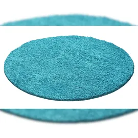 KADIMA DESIGN Teppich Hochflor Unifarben Blau Ø 120 cm