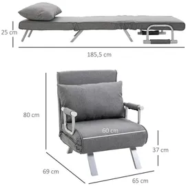 Homcom Schlafsofa mit 3-in-1 Multifunktion 65 x 69 x 80 cm