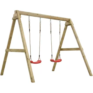 maxplay Doppelschaukel mit Kletterseil Rot