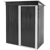 ML-Design Metall Gerätehaus M mit Pultdach, Schiebetür 150x184x76 cm, Dunkelgrau