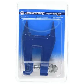Silverline Schraubstock Holz/Metall 16 mm blau