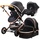 TPFLiving Kombi-Kinderwagen 3in1 Set - Modell Lux 7 Stoff - Grau