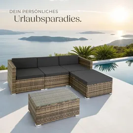 Tectake Florenz Rattan Lounge Variante 2 natur