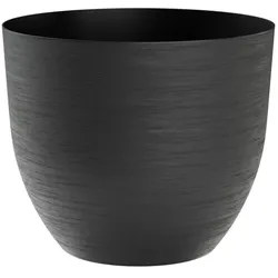 TERA eleganter OVER Blumentopf, Polyethylen-Pflanzgefäß für drinnen/draußen, 5mm Dicke, raue Oberfläche, Wasservorrat, Durchmesser 38cm, schwarz