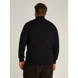 Tommy Hilfiger Big & Tall Cardigan "BT-PIMA ORG CTN CASHMERE ZTHRU-B", Herren, Gr. XXL, schwarz, Strick, Obermaterial: 95% Baumwolle, 5% Kaschmir, TOMMY HILFIGER BIG & TALL, regular fit, Rippbündchen, Strickjacken