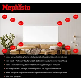 Mephisto Infrarot Heizung Wand- Standheizung energiesparend Elektroheizung inkl. Thermostat WIFI APP Steuerung 600W, inkl. Wandmontage-Set