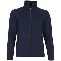 FRUIT OF THE LOOM LADIES PREMIUM SWEAT JACKET - Damen Sweatjacke mit Stehkragen und zwei Vordertaschen, deep navy, L