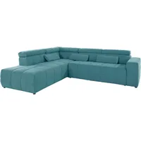 DOMO collection Ecksofa DOMO COLLECTION "Brandon L-Form, auch in Leder", blau (türkis), B:275cm H:80cm T:228cm, Sofas, Ecksofa, inklusive Kopfteilverstellung, wahlweise mit Sitztiefenverstellung