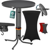CASARIA Stehtisch 70 x 70 cm Grau/Schwarz