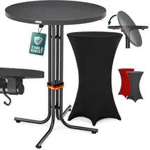 CASARIA Stehtisch 70 x 70 cm Grau/Schwarz